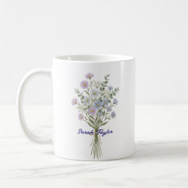 Personalized Birth Flower Aster Custom コーヒーマグカップ