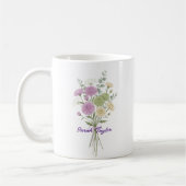 Personalized Birth Flower Chrysanthemum Custom コーヒーマグカップ (左)