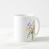 Personalized Birth Flower Lily of The Valley コーヒーマグカップ (正面右)
