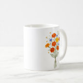 Personalized Birth Flower Marigold Custom コーヒーマグカップ (正面右)