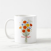 Personalized Birth Flower Marigold Custom コーヒーマグカップ (左)