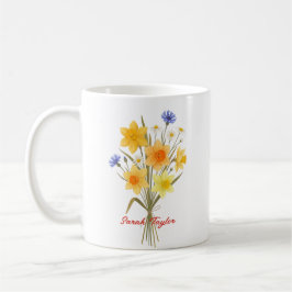 Personalized Birth Flower Narcissus Custom コーヒーマグカップ