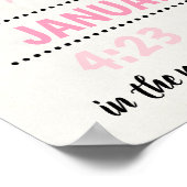 Personalized Birth Stats Poster Dinosaur Nursery ポスター (角)