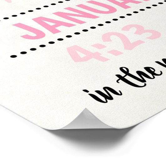 Personalized Birth Stats Poster Dinosaur Nursery ポスター (角)