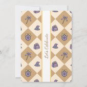 Personalized Birthday Academy Wizard School Gold 招待状 (裏面)