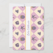 Personalized Birthday Academy Wizard School Pink 招待状 (裏面)