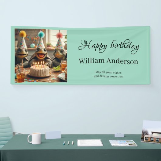 Personalized birthday banner with turtles 横断幕 (トレードショー)