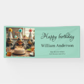 Personalized birthday banner with turtles 横断幕 (横)
