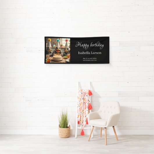 Personalized birthday banner with turtles 横断幕 (インサイチュ)