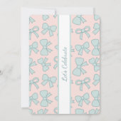 Personalized Birthday Blue Bow Sweet Invitation 招待状 (裏面)