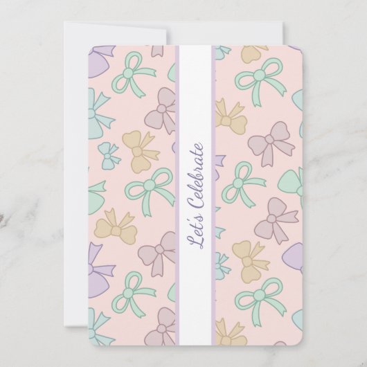 Personalized Birthday Bow Pastel Sweet Invitation 招待状 (裏面)