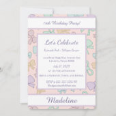 Personalized Birthday Bow Pastel Sweet Invitation 招待状 (正面)