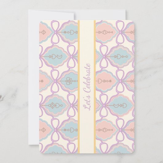 Personalized Birthday Bow Sweet Invitation Blush 招待状 (裏面)