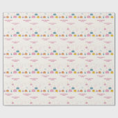 Personalized Birthday Cakes & Doodle Confetti ラッピングペーパー (フラット)
