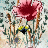 Personalized Birthday Card Mixed Media Wildflower  カード