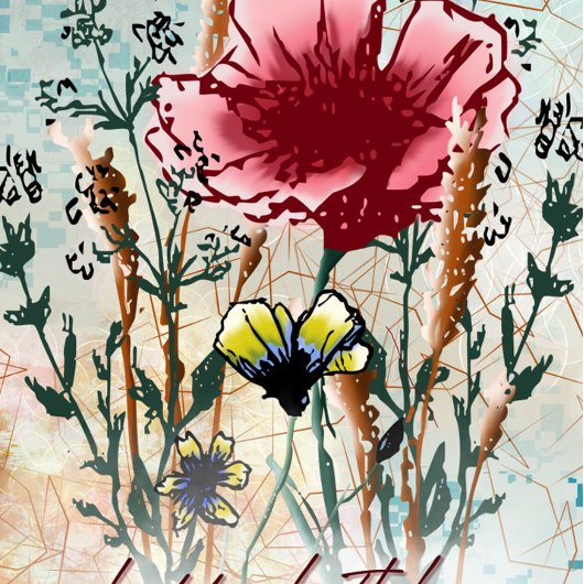 Personalized Birthday Card Mixed Media Wildflower  カード
