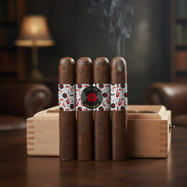 Personalized Birthday Cigar Wraps with Music Vinyl ラベル