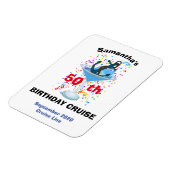 Personalized Birthday Cruise Anchor Cocktail マグネット (左側)