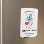 Personalized Birthday Cruise Anchor Cocktail マグネット<br><div class="desc">This design was created though digital art. It may be personalized in the area provided or customizing by choosing the click to customize further option and changing the name, initials or words. You may also change the text color and style or delete the text for an image only design. Contact...</div>