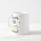 Personalized Birthday Mug Cheers To Years Gift コーヒーマグカップ (正面左)