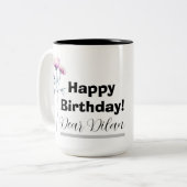 Personalized birthday mug, custom birthday gift ツートーンマグカップ (正面左)