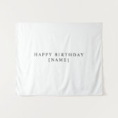 Personalized Birthday Name Flag Simple Minimalist  タペストリー (正面(横))