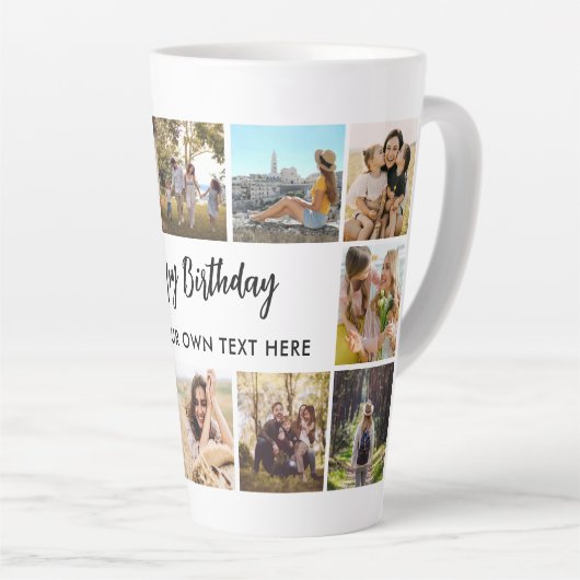 Personalized Birthday Photo Collage Mug カフェラテマグ (右アングル)