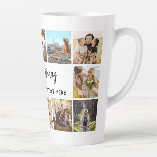 Personalized Birthday Photo Collage Mug カフェラテマグ (右)