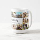 Personalized Birthday Photo Collage Mug コーヒーマグカップ (正面右)