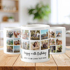 Personalized Birthday Photo Collage Mug コーヒーマグカップ