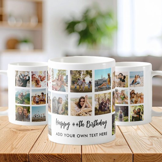 Personalized Birthday Photo Collage Mug コーヒーマグカップ