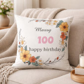 Personalized Birthday Pillow Custom Name Age Gift クッション