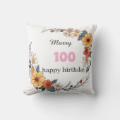 Personalized Birthday Pillow Custom Name Age Gift クッション (正面)