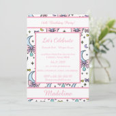 Personalized Birthday Pink Bow Sweet Invitation 招待状 (スタンド正面)