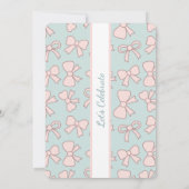 Personalized Birthday Pink Bow Sweet Invitation 招待状 (裏面)