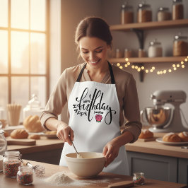 Personalized Birthday Pink Rose エプロン