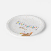 Personalized Birthday Plate Sloth Party Design ペーパープレート (アングル)