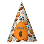 Personalized Birthday Sports Theme  パーティーハット (正面)