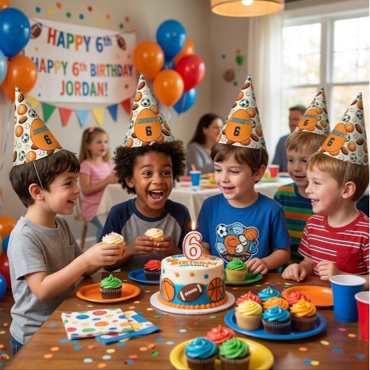 Personalized Birthday Sports Theme  パーティーハット
