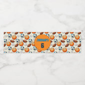 Personalized Birthday Sports Theme Water Label ペットボトルラベル (シングルラベル)