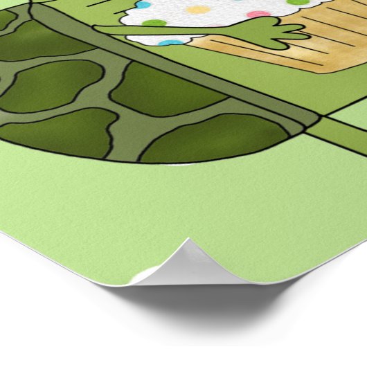 Personalized Birthday Turtle Banner ポスター (角)