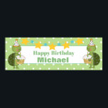 Personalized Birthday Turtle Banner ポスター<br><div class="desc">Personalized Birthday Turtle Banner and your special message.</div>