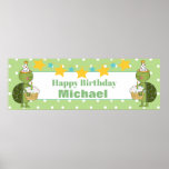 Personalized Birthday Turtle Banner ポスター<br><div class="desc">Personalized Birthday Turtle Banner and your special message.</div>