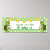 Personalized Birthday Turtle Banner ポスター (正面)