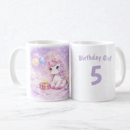 Personalized Birthday Unicorn Girl Mug コーヒーマグカップ