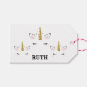 Personalized Birthday Unicorn Glitter Design with  ギフトタグ (正面(横))