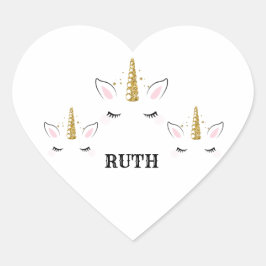 Personalized Birthday Unicorn Glitter Design with  ハートシール
