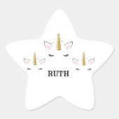 Personalized Birthday Unicorn Glitter Design with  星シール (正面)