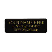 Personalized Black and Gold Name and Address on ラベル (正面)