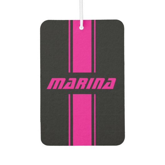 personalized black and pink Set of Car Mats カーエアーフレッシュナー (正面)
